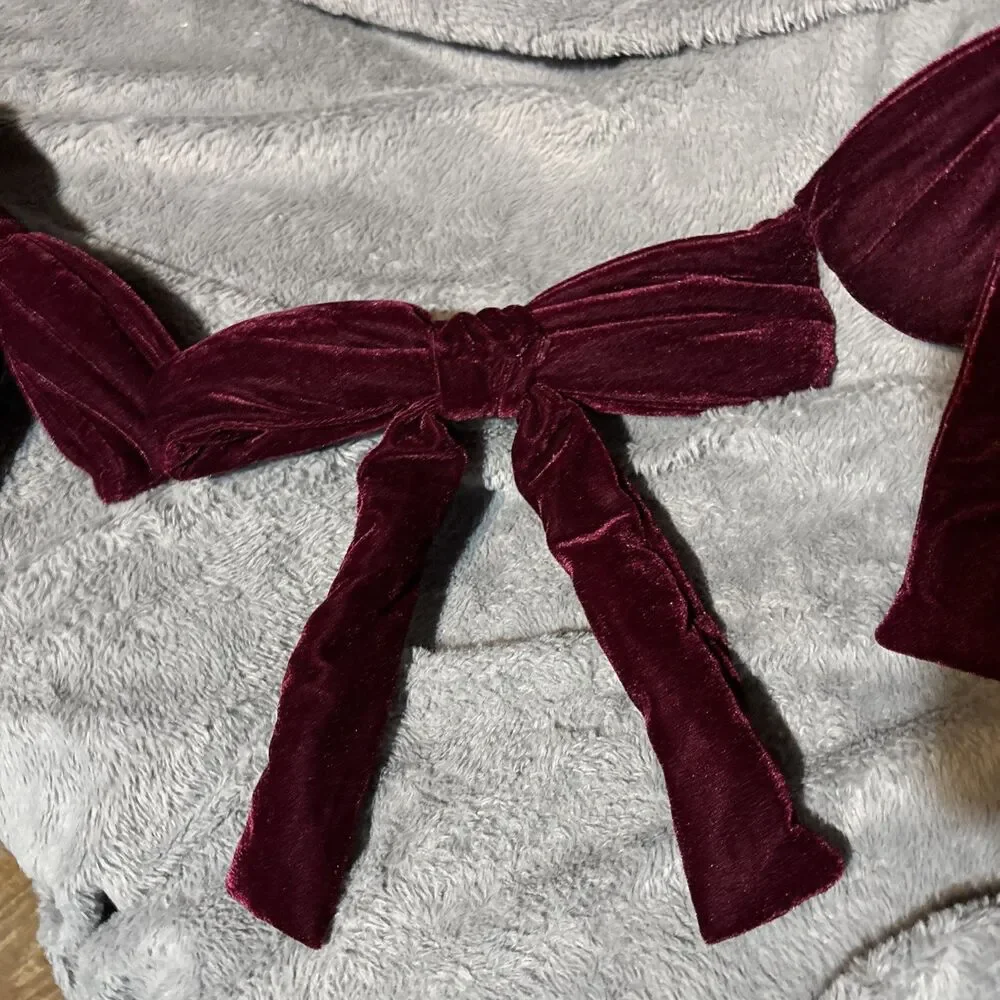 Burgundy Wine color Velvet Bow Garland - 6 Feet - Wedding Bday Anniversary Party